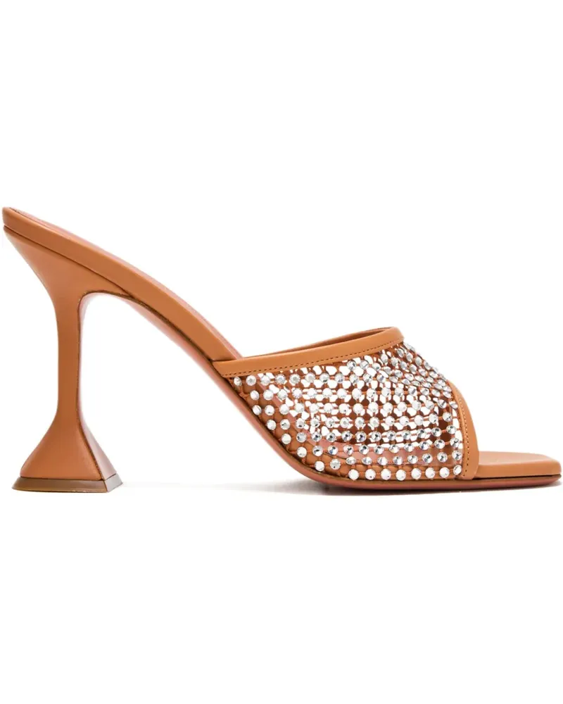 Amina Muaddi Sandalen mit Kristallen 95mm - Braun Braun
