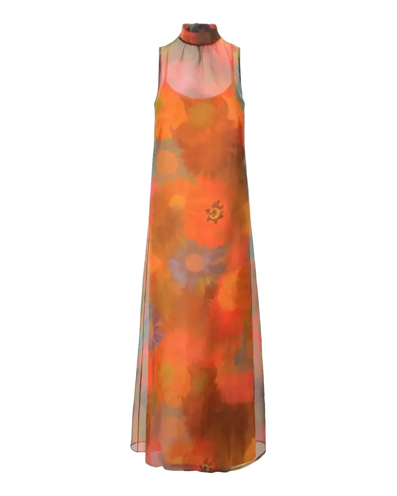 STAUD Albee floral-print maxi dress - Orange Orange