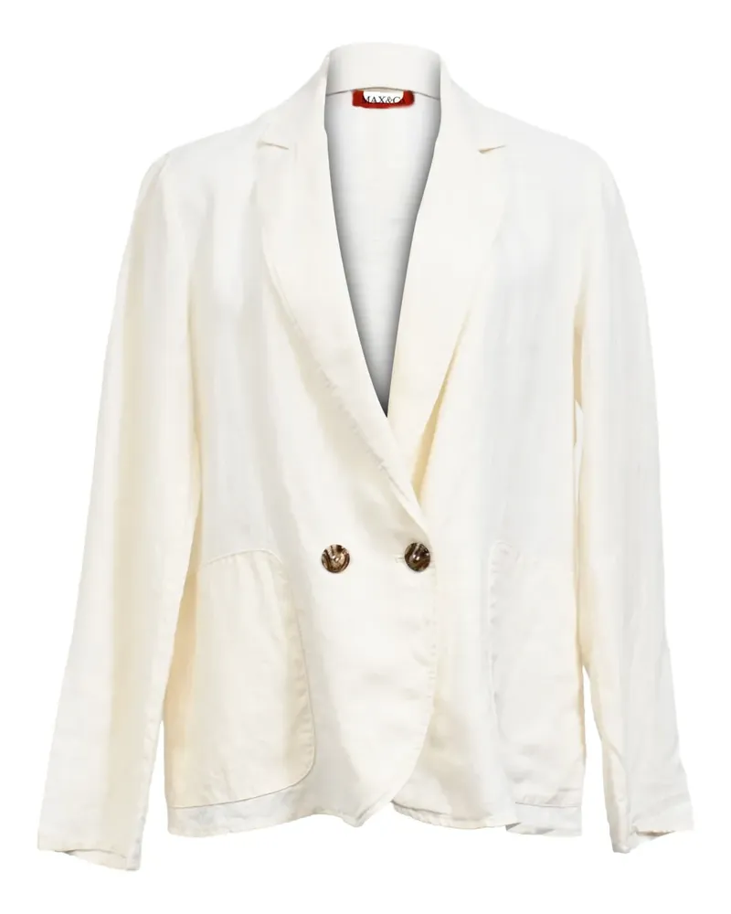 MAX&Co. buttoned-linen blazer - Nude Nude