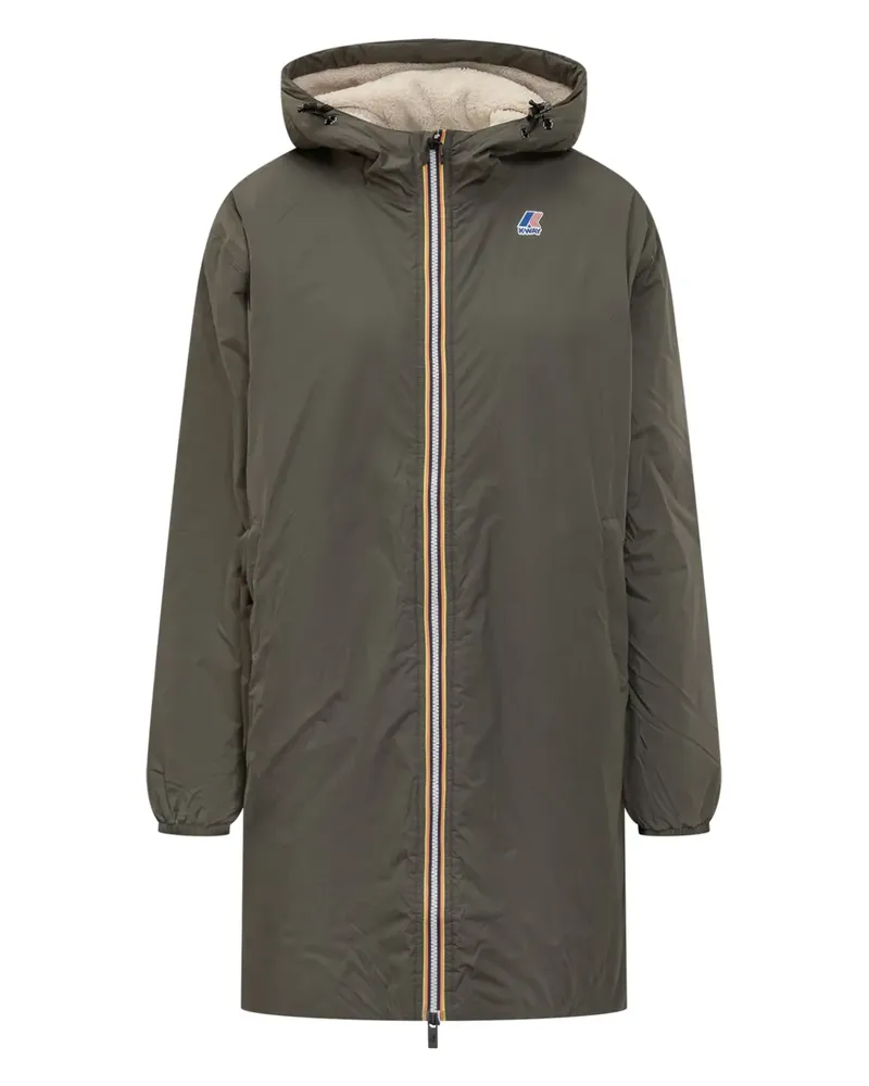K-Way Lange Kapuzenjacke - Grün Grün