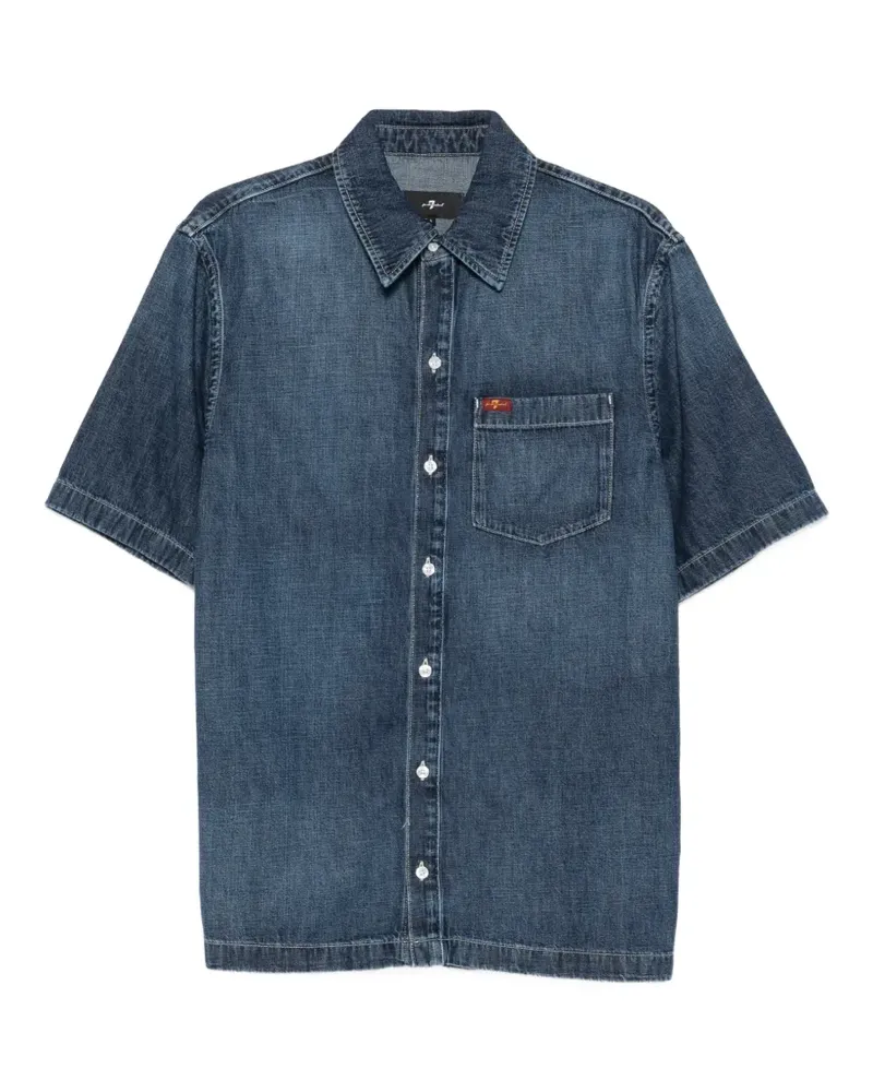 7 for all mankind short-sleeve chest-pocket shirt - Blau Blau