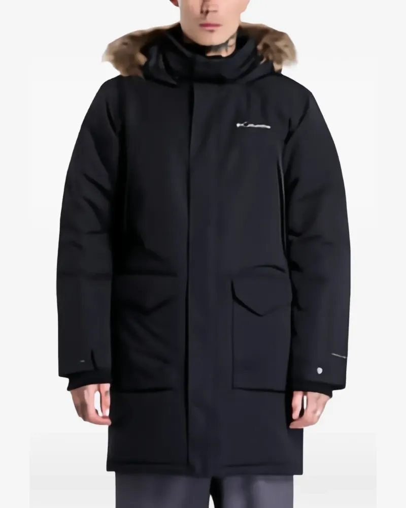 Columbia Sportswear Company logo-print coat - Schwarz Schwarz