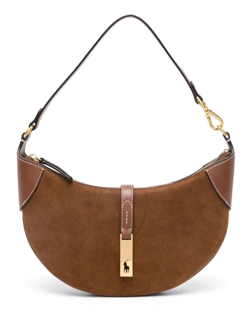 Ralph Lauren Mini Polo ID Schultertasche aus Wildleder - Braun Braun