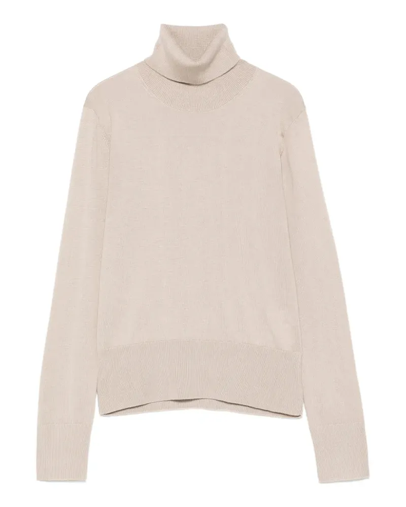 Alpha Studio Rollkragenpullover mit geripptem Saum - Nude Nude