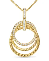 David Yurman 18kt Crossover Gelbgoldhalskette mit Trio-Anhänger Gold