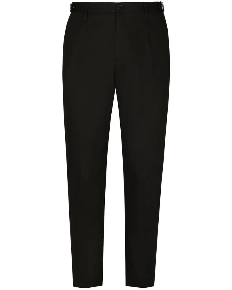 Dolce & Gabbana Hose mit Logo-Schild - Schwarz Schwarz