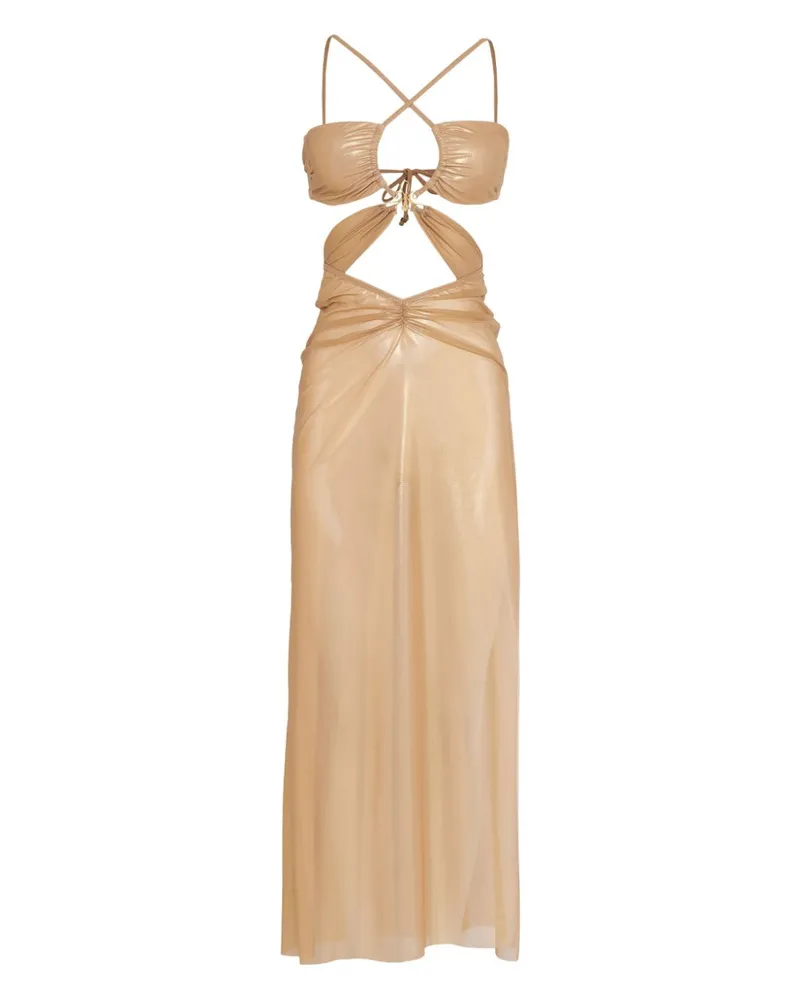 Amir Slama Midikleid mit Cut-Out - Gold Gold