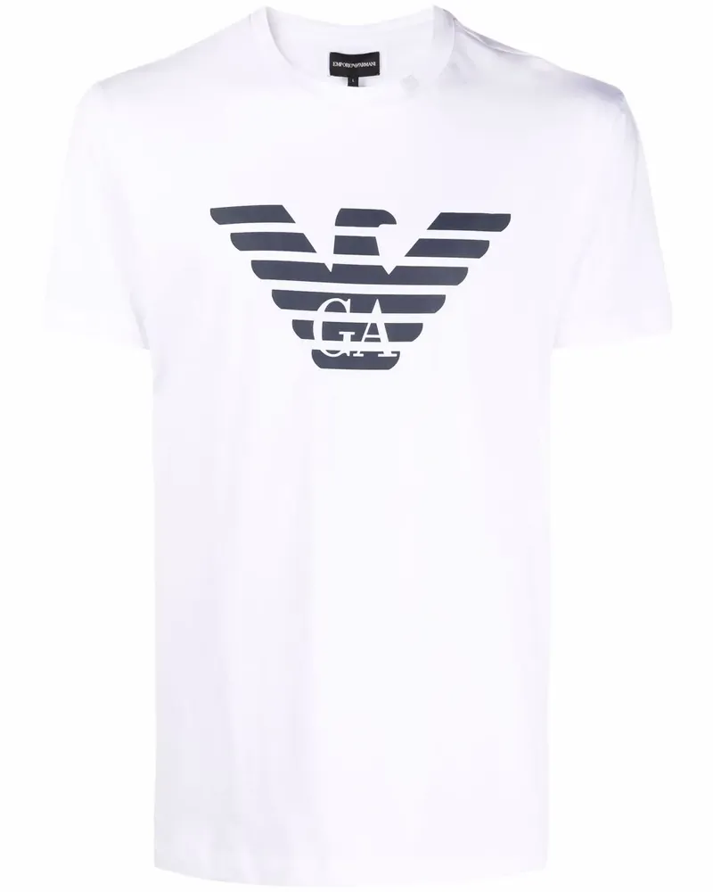 Emporio Armani T-Shirt mit Adler-Logo - Weiß Weiß