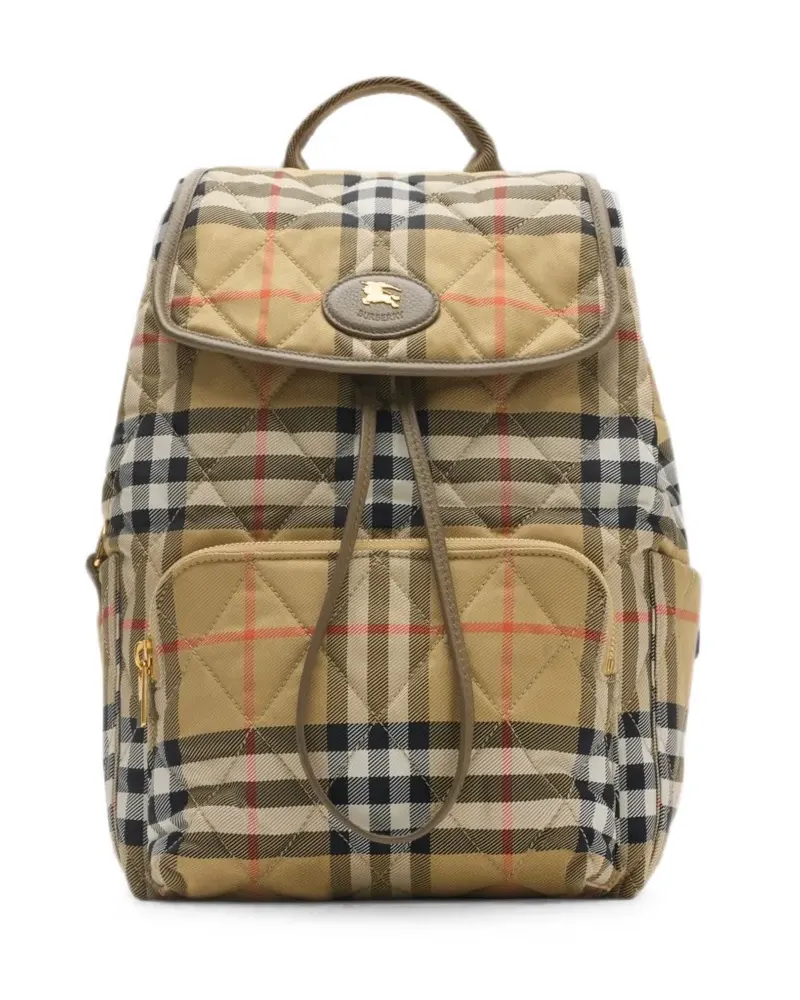 Burberry Karierter Horseshoe Rucksack - Nude Nude