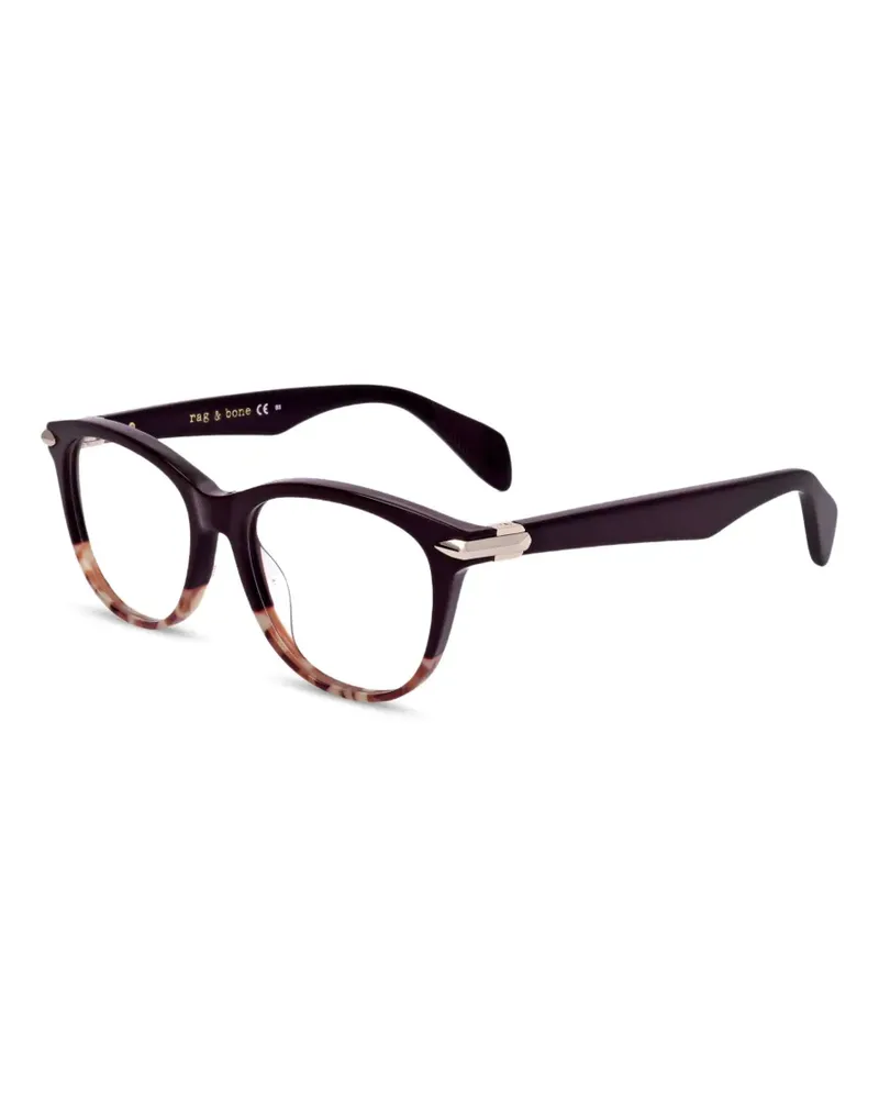 Rag & Bone Geometrische Brille in Schildpattoptik - Schwarz Schwarz