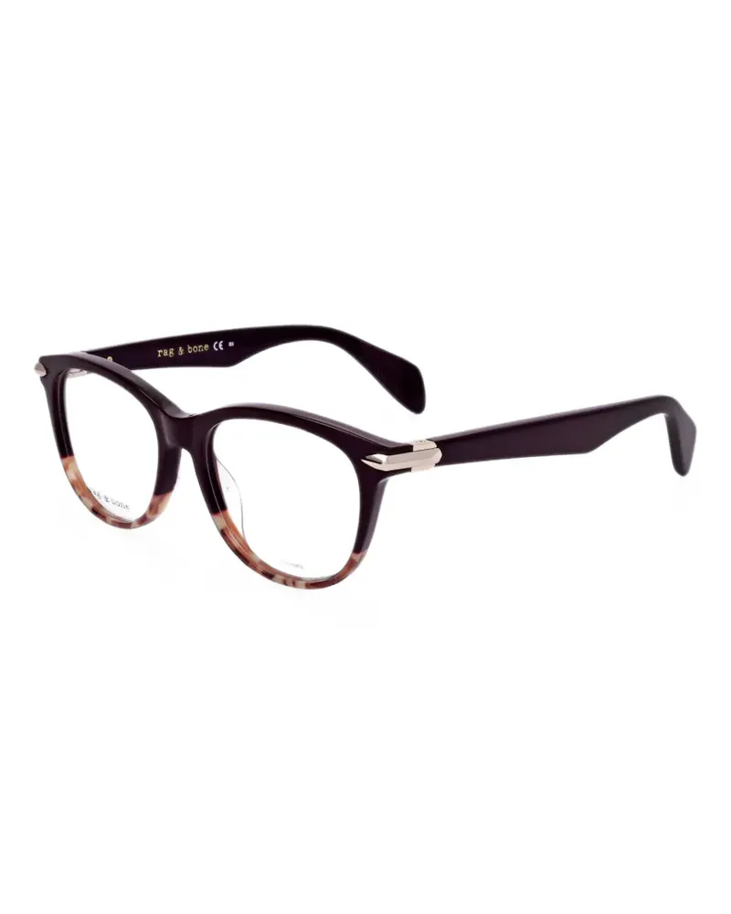 Rag & Bone Geometrische Brille in Schildpattoptik - Schwarz Schwarz