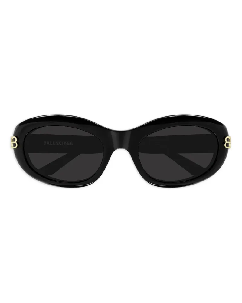 Balenciaga Ovale Sonnenbrille mit Logo - Schwarz Schwarz