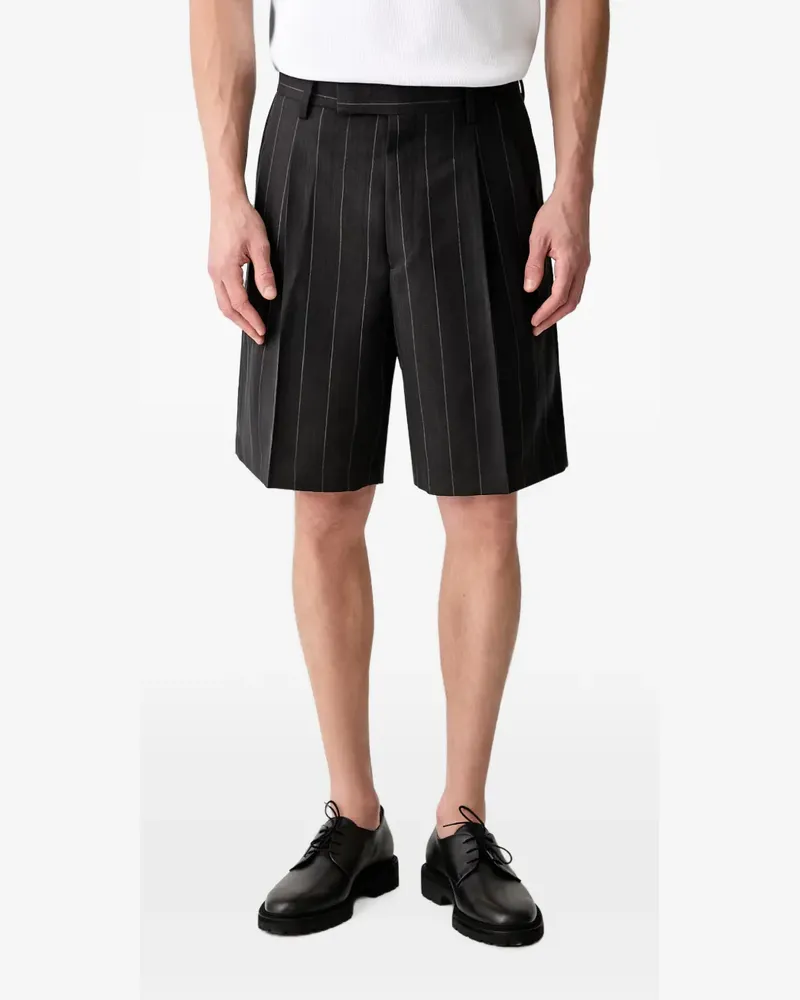 Wacko Maria Faltenshorts mit Nadelstreifen-Print - Grau Grau