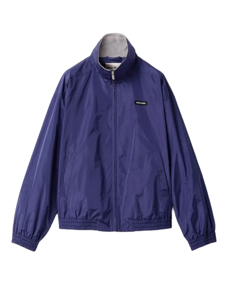 Miu Miu high-neck oversized jacket - Blau Blau