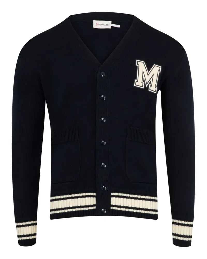 Moncler Cardigan mit Logo-Applikation - Blau Blau