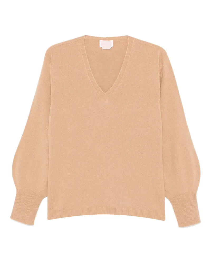 Marina Rinaldi Noemi Pullover mit Ballonärmeln - Braun Braun