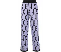 Hose mit durchgehendem Logo-Print - Violett