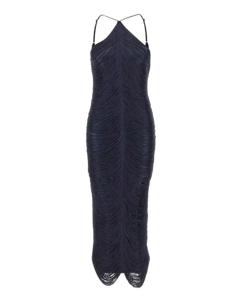 BLESS Jade fringe-embellished maxi dress - Blau Blau