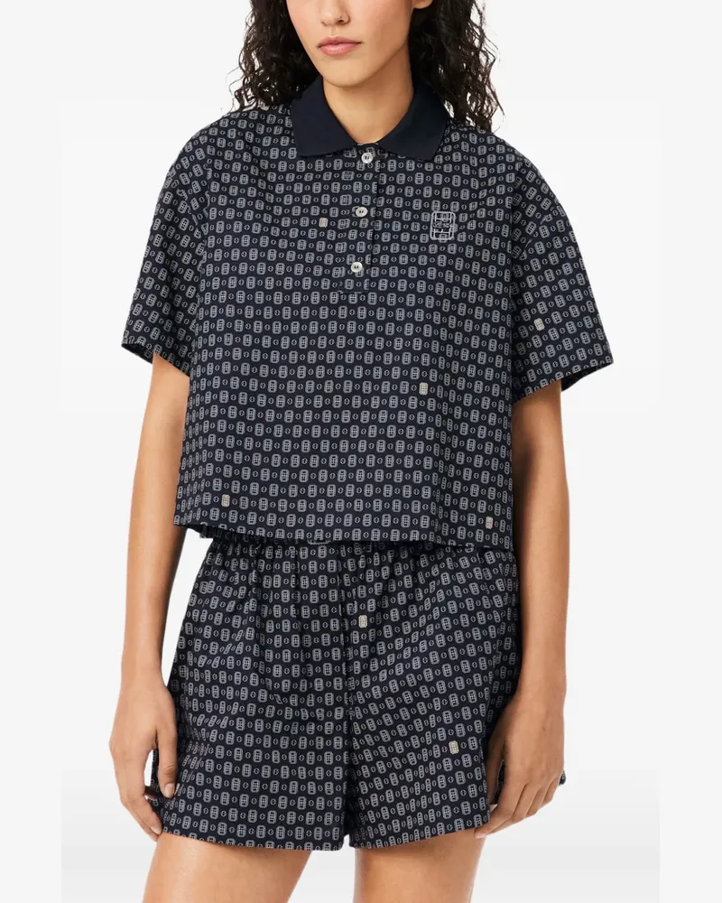 Lacoste oversized tennis-print polo - Blau Blau