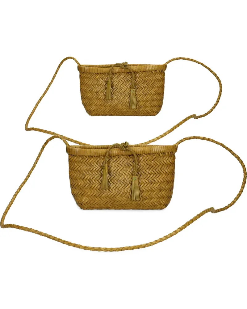 Dragon Diffusion Minsu woven leather tote bag - Grün Grün