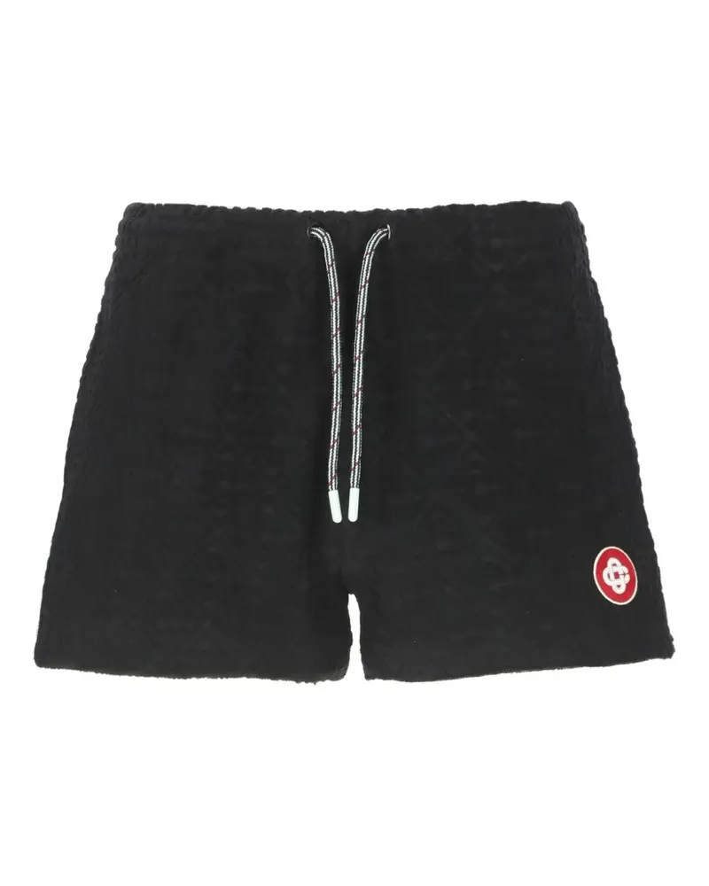Casablanca Paris Frottee-Shorts mit Monogramm - Schwarz Schwarz