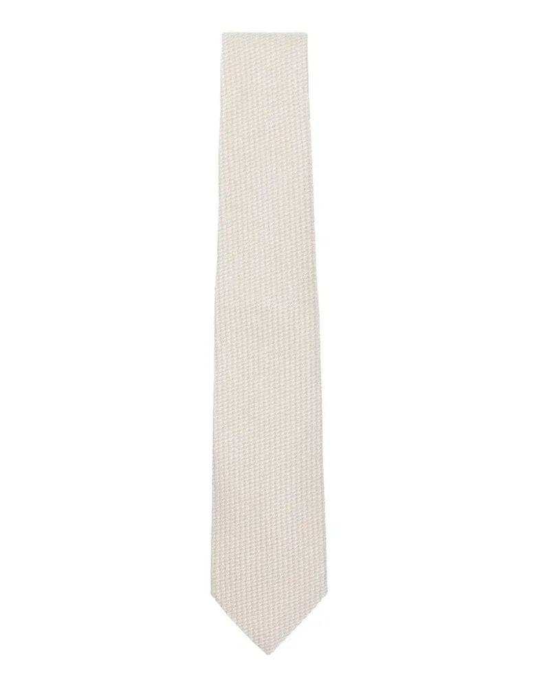 Canali Seidenkrawatte mit Mikro-Muster - Nude Nude