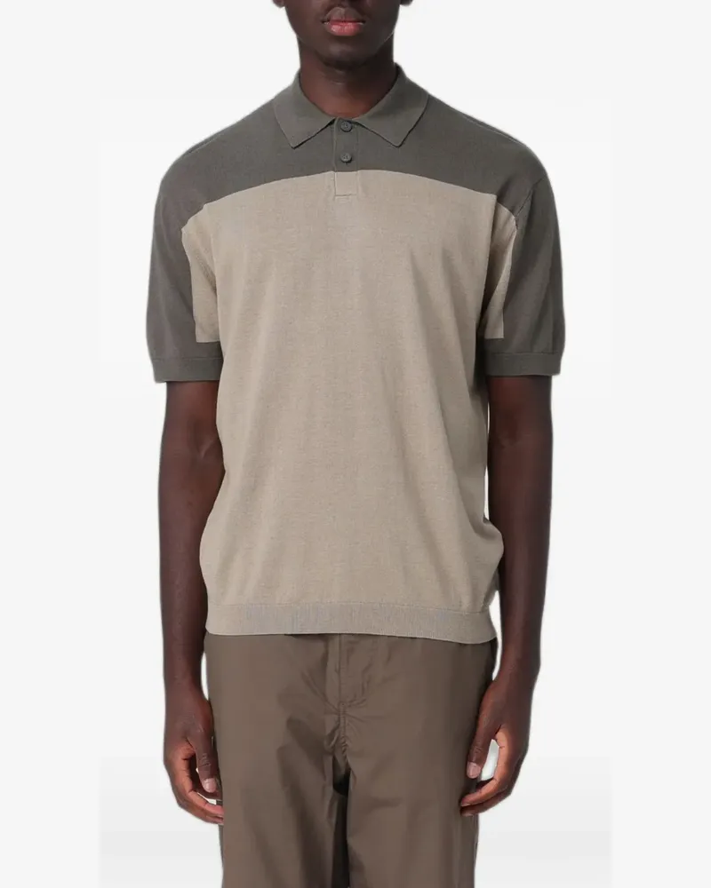 Emporio Armani jacquard-knit polo shirt - Nude Nude