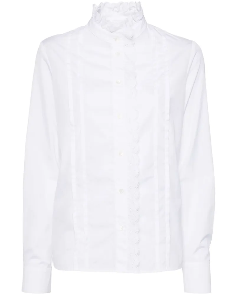 Kitsuné Bestickte Bluse - Weiß Weiß