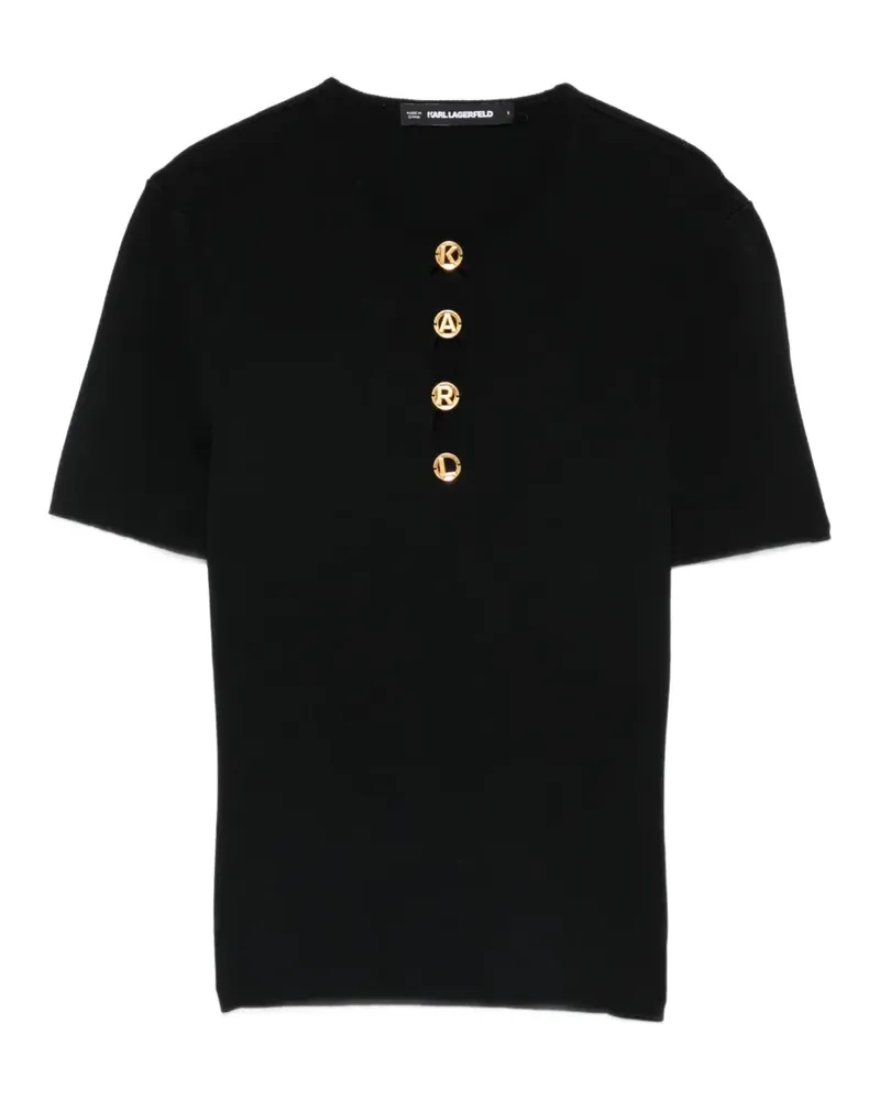 Karl Lagerfeld T-Shirt mit rundem Ausschnitt - Schwarz Schwarz