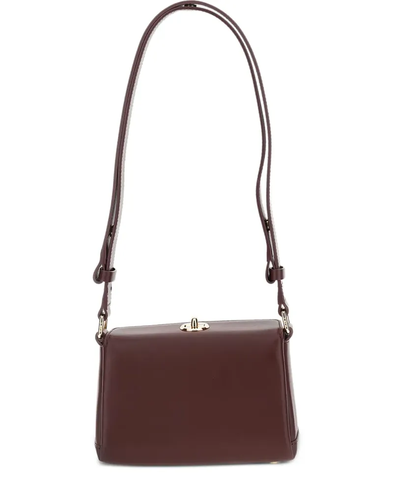 PLAN C Schultertasche aus Leder - Rot Rot