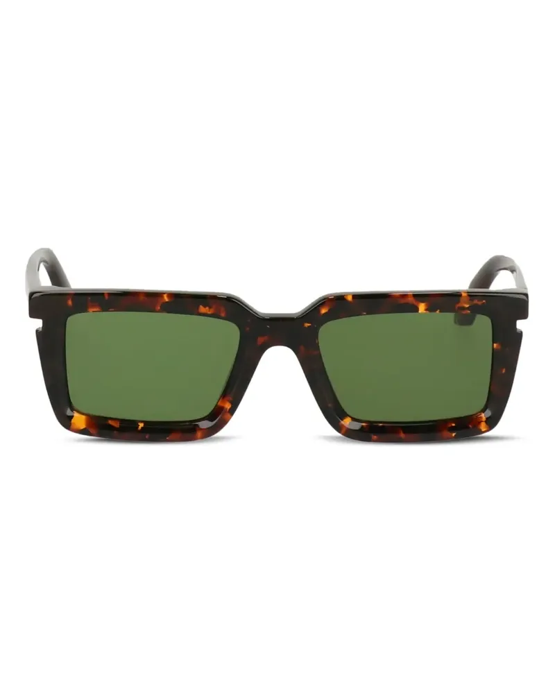 OFF-WHITE Eckige Sonnenbrille in Schildpattoptik - Schwarz Schwarz