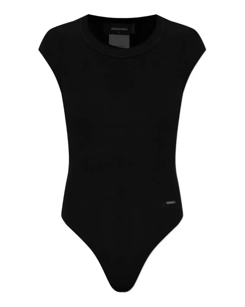 Dsquared2 Body aus geripptem Strick - Schwarz Schwarz