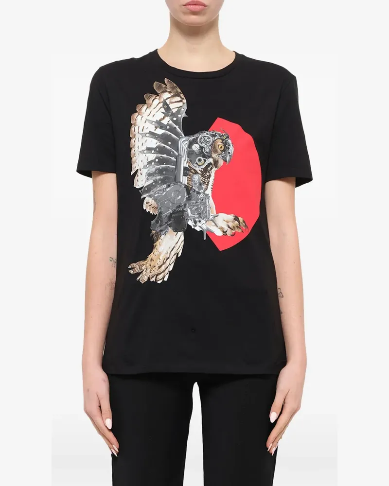 Neil Barrett mechanical owl-print T-shirt - Schwarz Schwarz