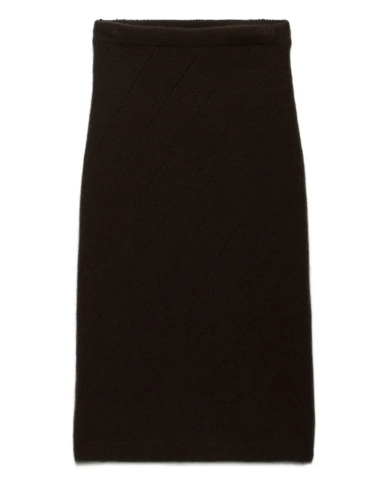 Prada diamond-pattern midi skirt - Braun Braun