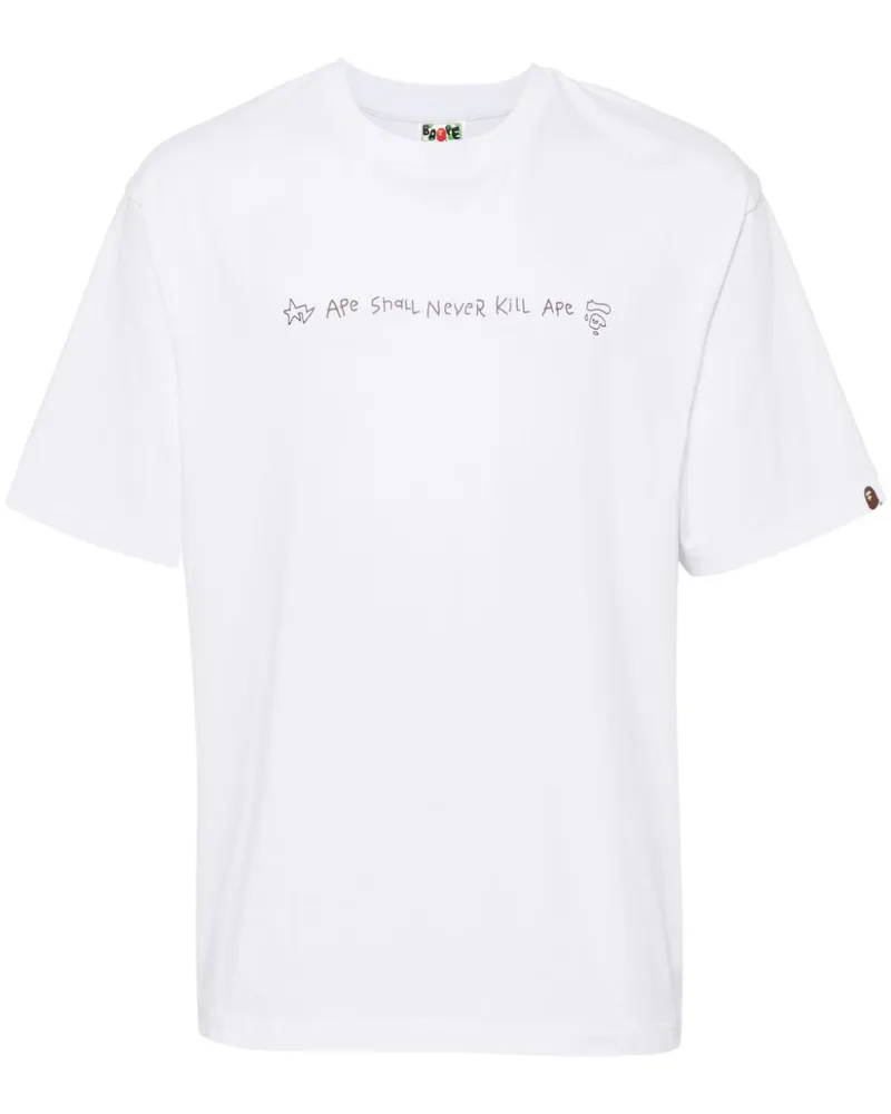 BAPE T-Shirt mit Logo - Weiß Weiß