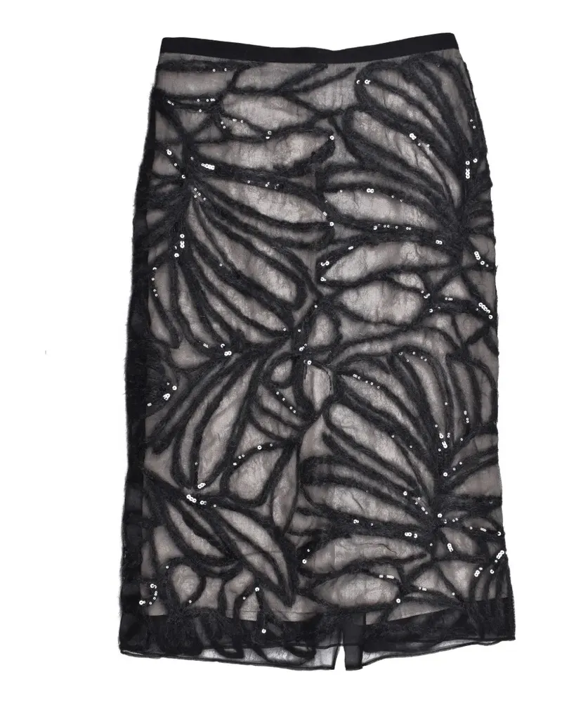 Brunello Cucinelli sequin-embellished midi skirt - Schwarz Schwarz