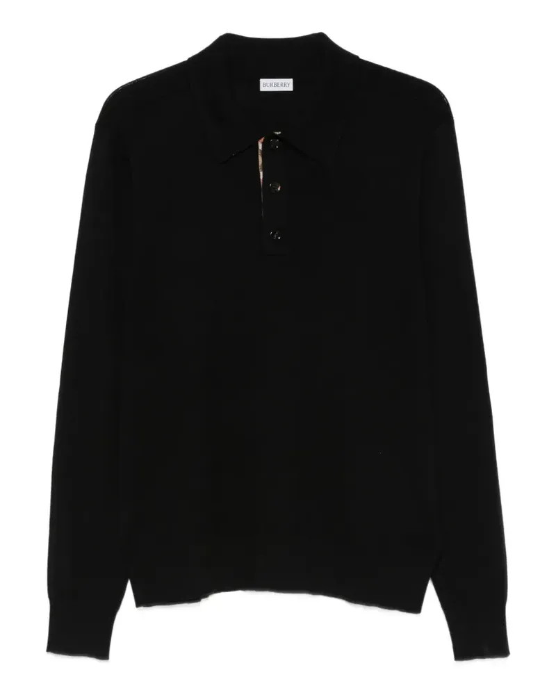 Burberry Langärmeliges Poloshirt - Schwarz Schwarz