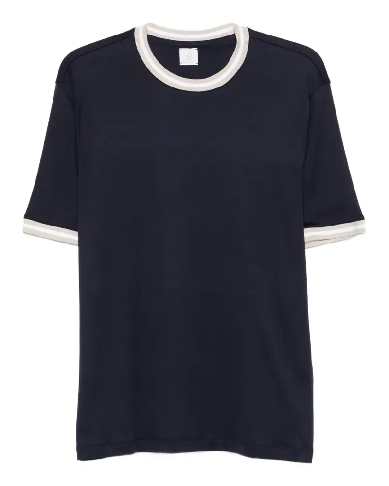 Eleventy T-Shirt mit Borten - Blau Blau