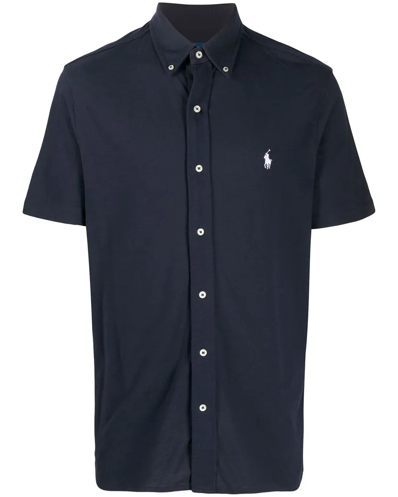 Ralph Lauren Poloshirt mit Knopfleiste - Blau Blau