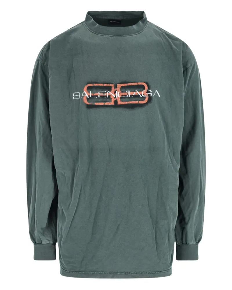 Balenciaga BB Icon Stencil T-Shirt - Grün Grün