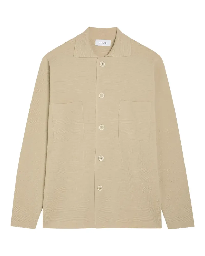 LARDINI knitted button-up shirt jacket - Nude Nude