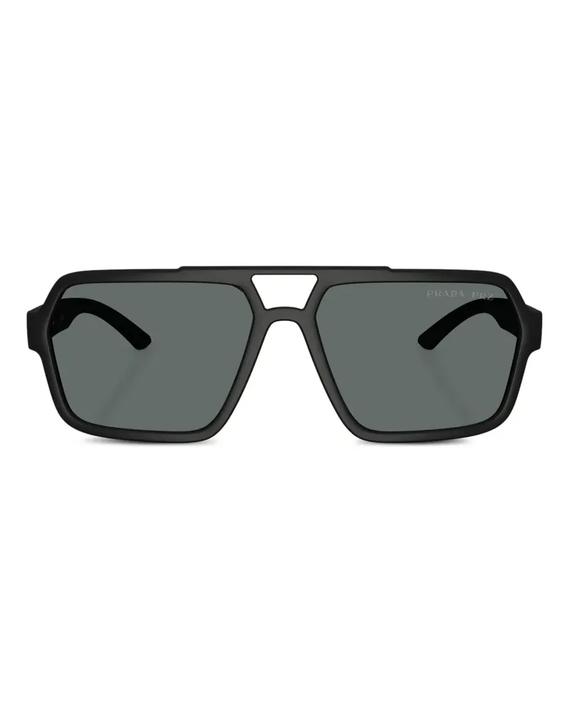 Prada Sonnenbrille mit eckigem Gestell - Schwarz Schwarz