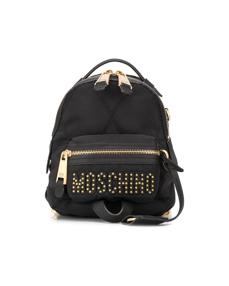 Moschino Mini Rucksack mit Nieten - Schwarz Schwarz