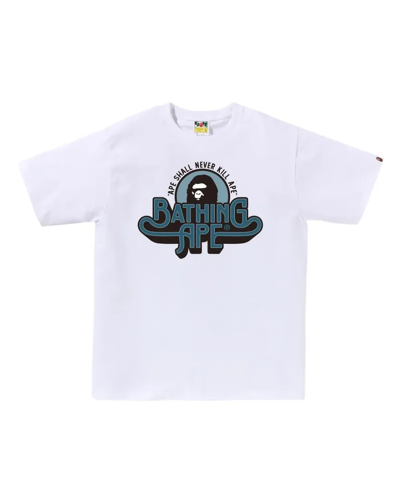 BAPE T-Shirt mit Logo-Print - Weiß Weiß