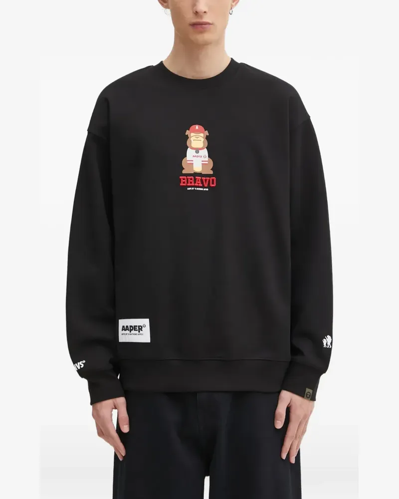 BAPE Sweatshirt mit grafischem Print - Schwarz Schwarz