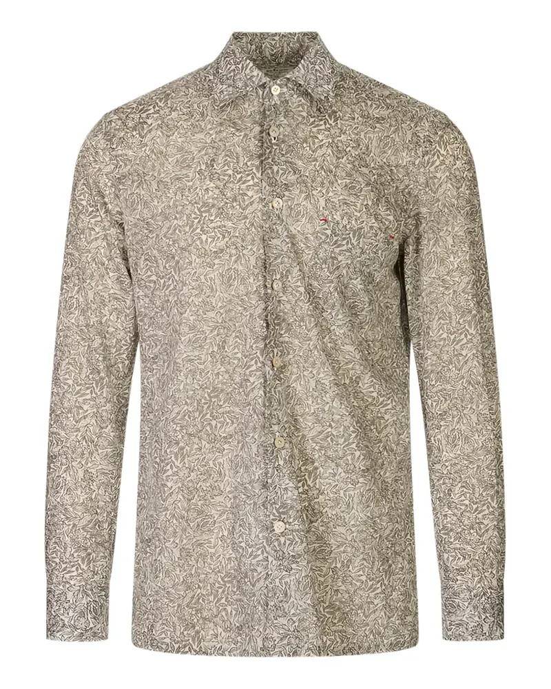 Kiton floral-print long-sleeve shirt - Grau Grau