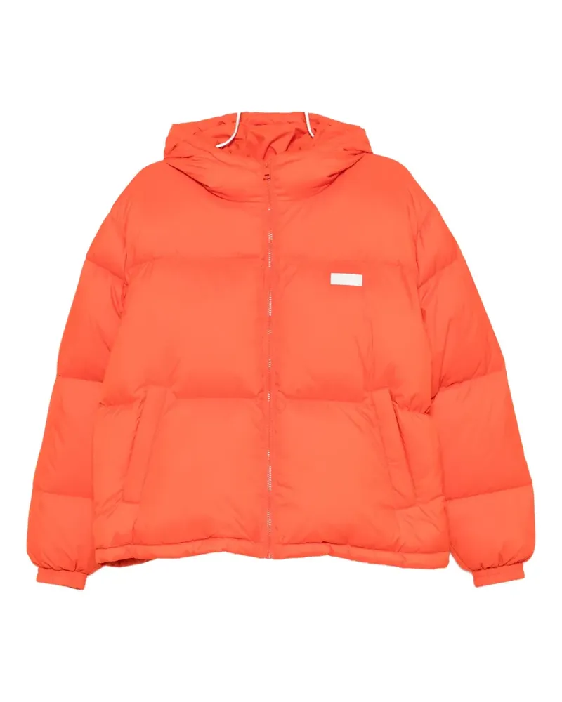 MSGM Gefütterte Jacke mit Logo-Schild - Orange Orange
