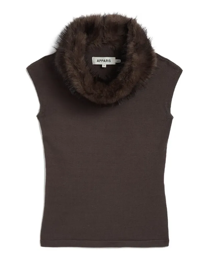 APPARIS Ärmelloses Vail Top mit Besatz aus Faux Fur - Braun Braun