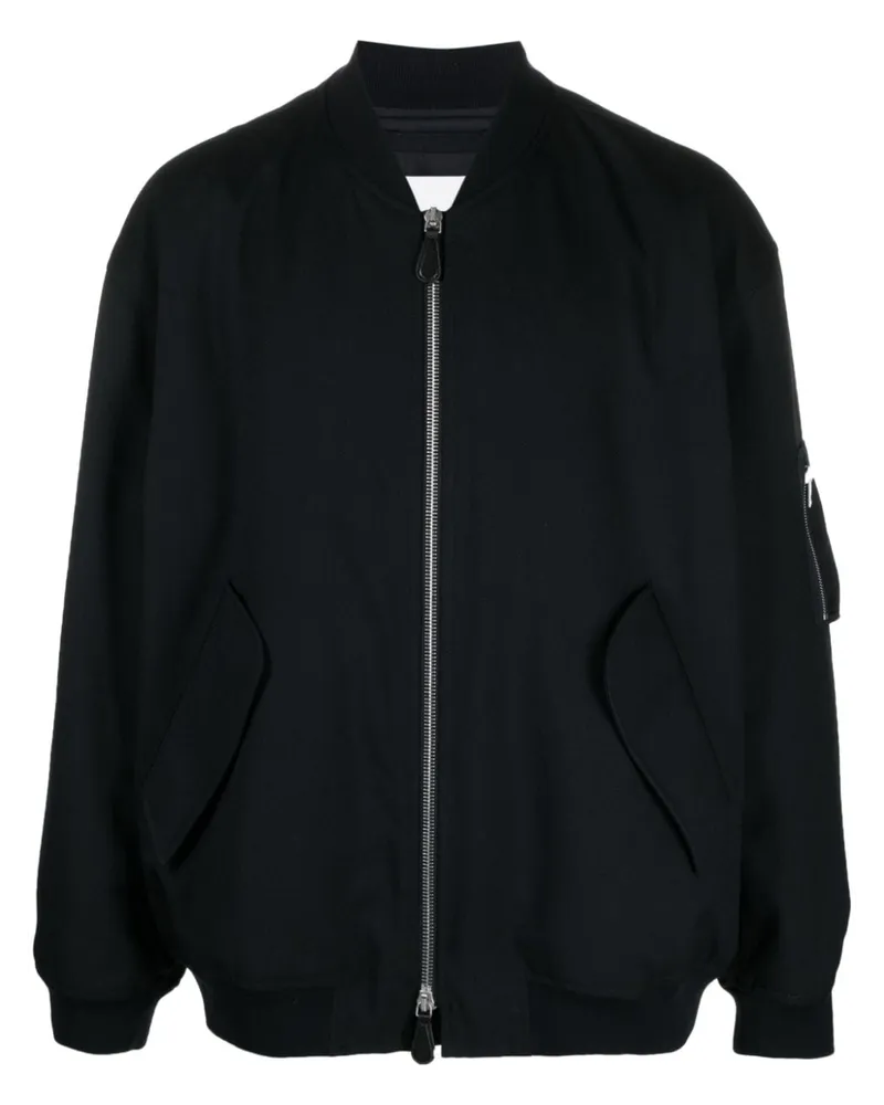 Jil Sander Bomberjacke aus Gabardine - Schwarz Schwarz