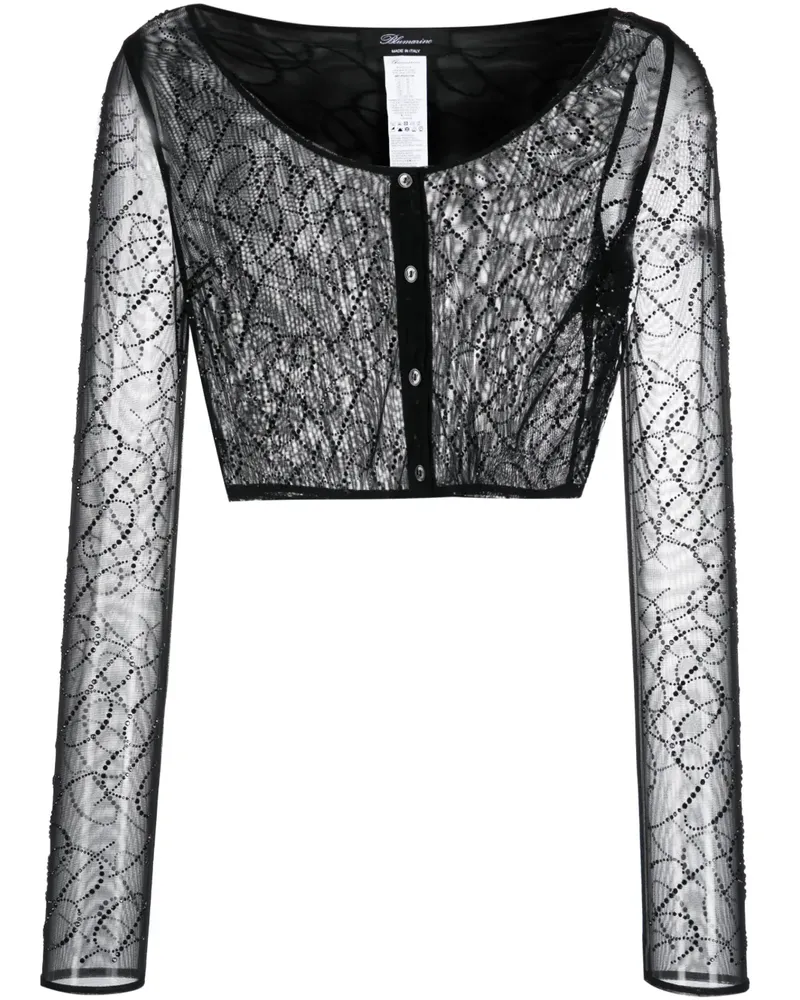 Blumarine Semi-transparentes Tanktop - Schwarz Schwarz
